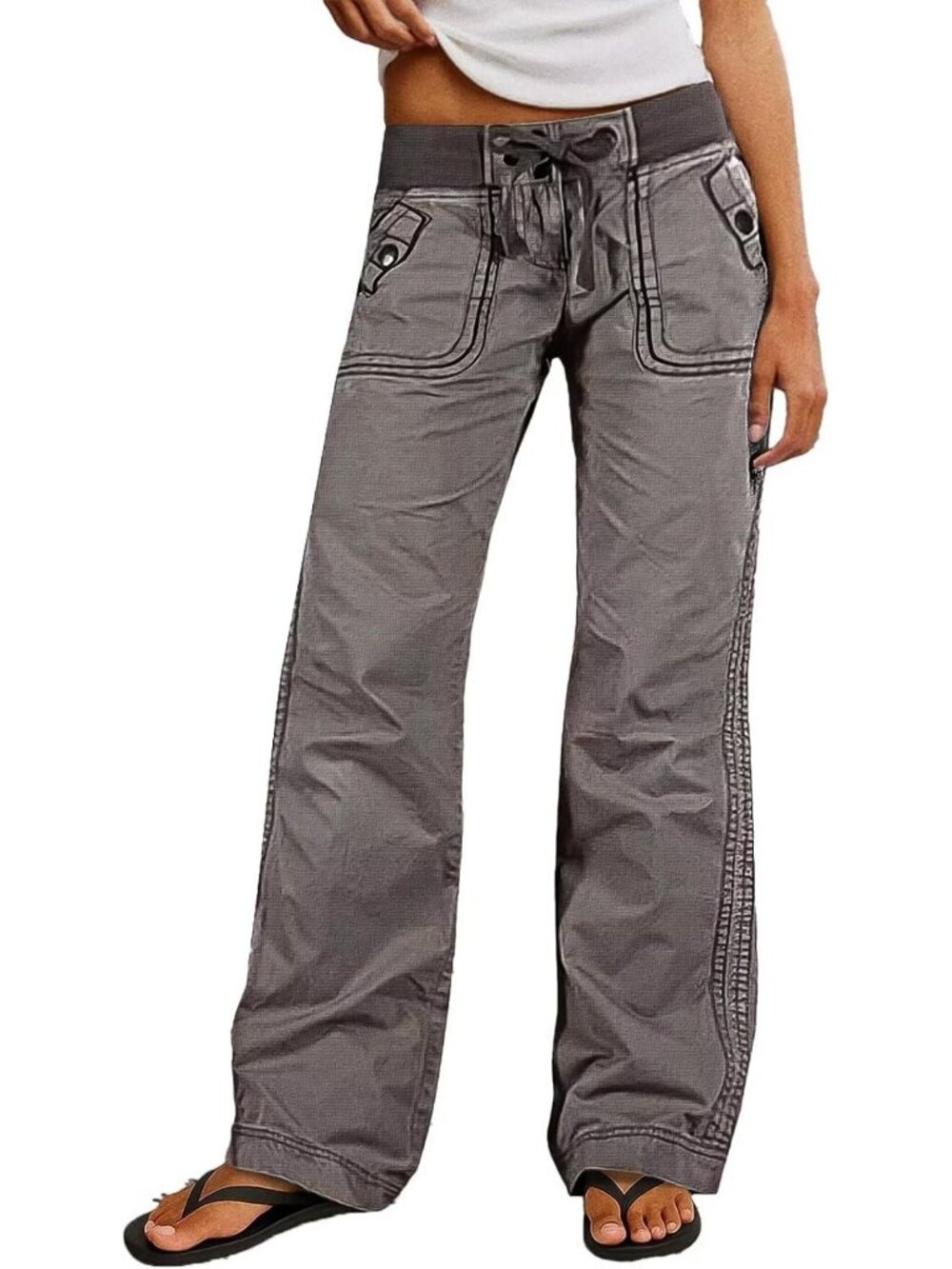 Chic Straight Leg Drawstring Pants for Women | Comfy Casual Trousers
